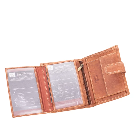 Wild Valódi bőr Pénztárca barna színben RFID védelemmel