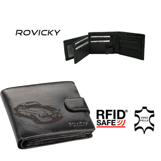 ROVICKY autós valódi bőr férfi pénztárca RFID rendszerrel ( 8 kártyatartó )