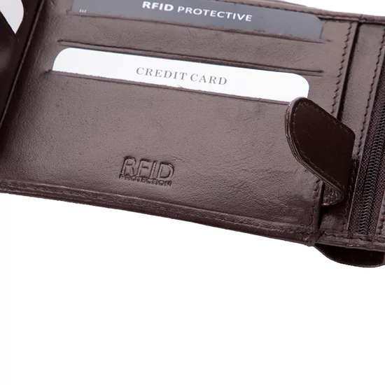 Bőr férfi pénztárca Autós mintával RFID rendszerrel Díszdobozban ( 8 kártyatartó )