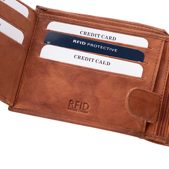 Giulio Motoros bőr férfi pénztárca díszdobozban RFID rendszerrel ( 8 kártyatartó )