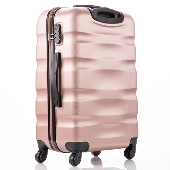 Travelway 3 db-os bőrönd szett rosegold színben