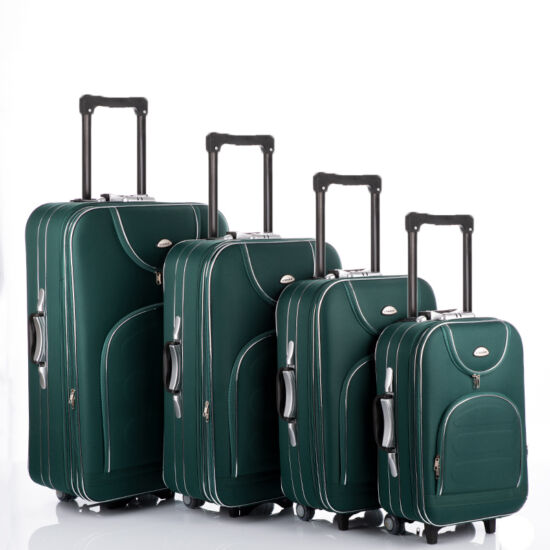 Bőrönd szett 4 részes zöld színben
