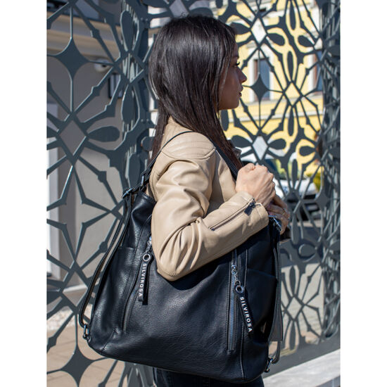Silvia Rosa többfunkciós női táska fekete színben