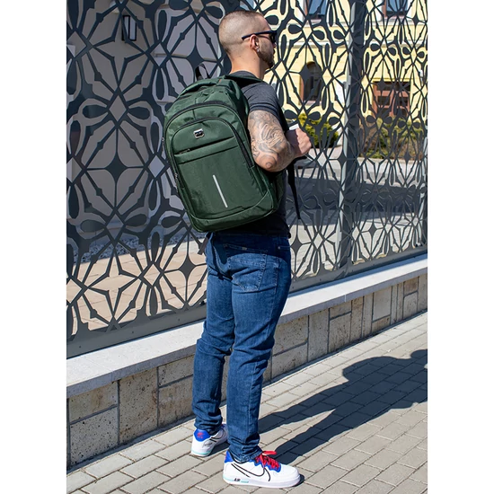  Laptoptartós Hátizsák szürke színben 8003-grey