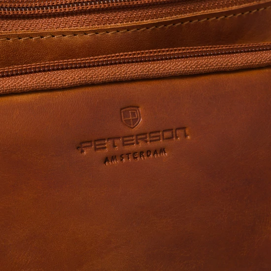 Peterson Valódi bőr övtáska barna színben