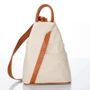 Valódi bőr női hátizsák beige-cognac színben