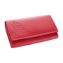 Kép 2/15 - Valódi bőr brifkó pénztárca piros színben díszdobozban virág mintával RFID védelemmel