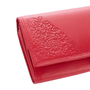 Kép 4/15 - Valódi bőr brifkó pénztárca piros színben díszdobozban virág mintával RFID védelemmel