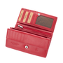 Kép 6/15 - Valódi bőr brifkó pénztárca piros színben díszdobozban virág mintával RFID védelemmel