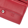 Kép 8/15 - Valódi bőr brifkó pénztárca piros színben díszdobozban virág mintával RFID védelemmel