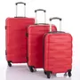 Kép 1/13 - Travelway 3 db-os bőrönd szett piros színben