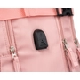 Kép 8/14 - Peterson Többfunkciós Tágas Utazó Hátizsák, WizzAir méretű 40x30x20cm, USB csatlakozóval Világos rózsaszín színben