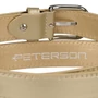 Peterson bézs női öv klasszikus ezüst csattal 95 cm-től 115 cm-ig