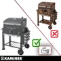 Kerti faszenes grillsütő öntöttvas ráccsal, kémény fedővel, hamutartóval + hőmérővel