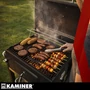 Kerti faszenes grillsütő öntöttvas ráccsal, kémény fedővel, hamutartóval + hőmérővel