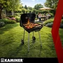 Faszenes olcsó grillsütő fedővel, nagy, hordozható ráccsal, stabil polccal, fogantyúval