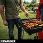 Faszenes olcsó grillsütő fedővel, nagy, hordozható ráccsal, stabil polccal, fogantyúval