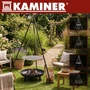 Kerti grillsütő állvány 190x70 cm Kaminer rozsdamentes acél rács magasságállítás