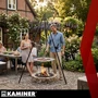 Kerti grillsütő állvány 190x70 cm Kaminer rozsdamentes acél rács magasságállítás