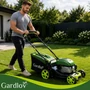 Benzines fűnyíró meghajtással, erős motorral, 40,6 cm vágási szélességgel + mosó funkcióval + olajozással