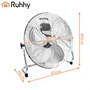 Padlóventilátor 50 cm Ruhhy 130W fém nagy teljesítményű 3 sebességfokozat