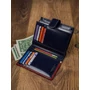 RFID bőr pénztárca ROVICKY 331L-RBA-D NAVY-RED