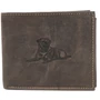 Bőr pénztárca kutya képpel RFID N992-CHM-DOG-1 Cognac