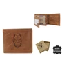 Férfi bőr pénztárca RFID védelmi kutyaképpel N992-CHM-DOG-2 Cognac
