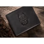 Férfi bőr pénztárca RFID védelmi kutyaképpel N992-CHM-DOG-2 Cognac
