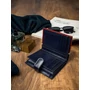 RFID bőr pénztárca ROVICKY 331L-RBA-D NAVY-RED