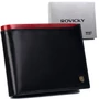 RFID bőr pénztárca ROVICKY N992-RVT Fekete+piros