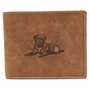 Bőr pénztárca kutya képpel RFID N992-CHM-DOG-1 Cognac