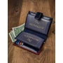 RFID bőr pénztárca ROVICKY 331L-RBA-D NAVY-RED