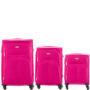 Kép 1/8 - 3 db-os bőrönd szett 214 Pink színben