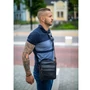  Valódi bőr férfi oldaltáska fekete színben 6612-black