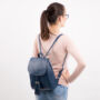Kép 2/5 - Valódi bőr női hátizsák Fekete színben S1288