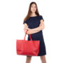 Kép 2/4 - Nagyméretű Valódi bőr női táska piros színben