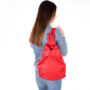 Kép 2/4 - Valódi bőr női hátizsák piros színben