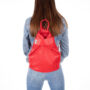 Kép 3/4 - Valódi bőr női hátizsák piros színben