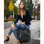 Valódi bőr női válltáska fekete színben 6896 Black croco