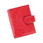 Kép 2/6 - Virágmintás női bőr kártyatartó piros színben 127-red