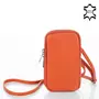 Kép 11/12 - Valódi bőr nyakba akasztható telefontartó narancs színben TR180 orange