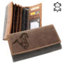 Kép 1/5 - Lovas bőr brifkó pénztárca barna színben