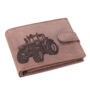 Kép 8/9 - Bőr pénztárca barna színben traktor mintával RFID védelemmel díszdobozban 5702-tractor-1