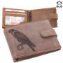 Kép 1/9 - Bőr pénztárca barna színben sólyom mintával díszdobozban RFID védelemmel 5702-solyom