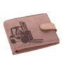 Kép 8/9 - Bőr pénztárca barna színben targonca mintával díszdobozban RFID védelemmel 5702-targonca