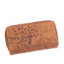 Kép 6/6 - Különleges virágmintás bőr Brifkó pénztárca barna színben