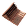 Kép 5/11 - Valódi bőr brifkó pénztárca barna színben díszdobozban virág mintával