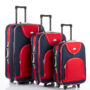 Kép 1/7 - 3 db-os bőrönd szett kék-piros színben