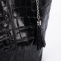 Valódi bőr női válltáska fekete színben 6896 Black croco